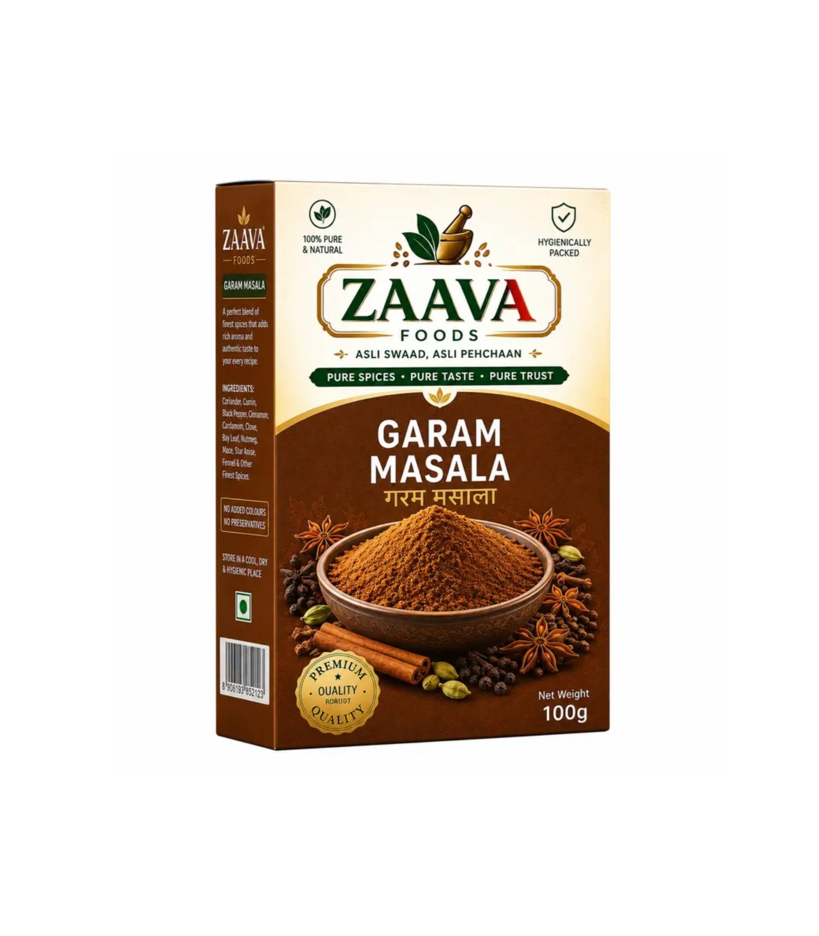 ZAAVA Garam Masala Powder, Authentic Indian Spice Blend, 100g ZAAVA Garam Masala Powder, Authentic Indian Spice Blend, 100g