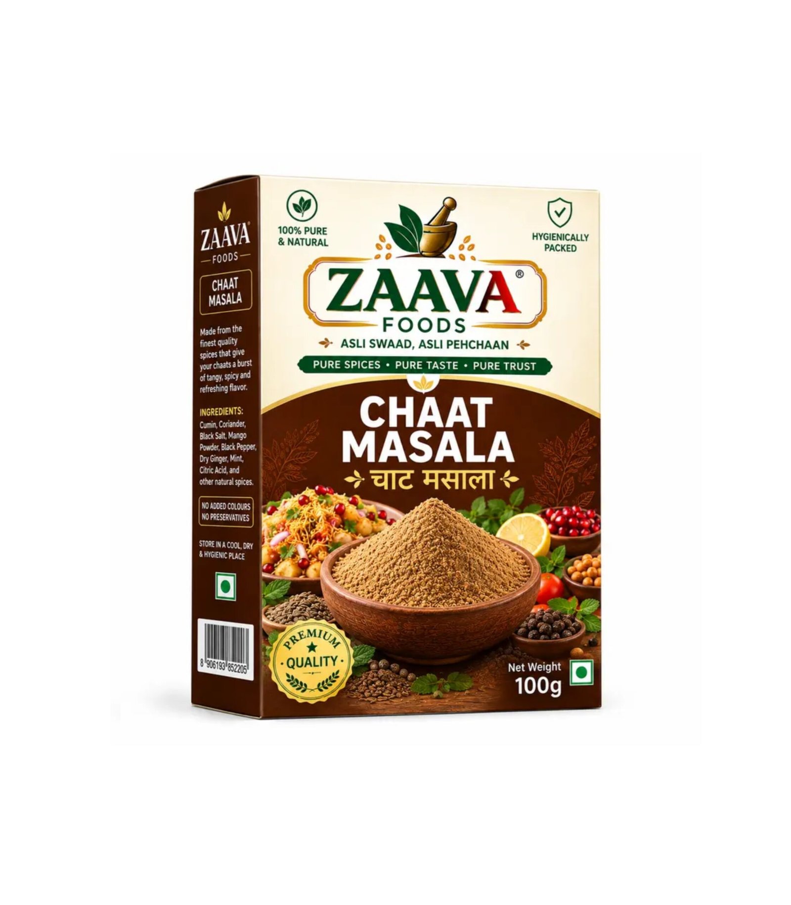 ZAAVA Chaat Masala – 100g Chat Powder for Snacks, Fruits, Salads ZAAVA Chaat Masala – 100g Chat Powder for Snacks, Fruits, Salads