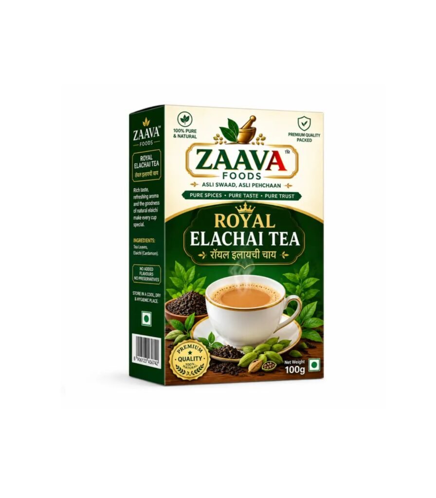 ZAAVA Royal Elachi Tea – Extra Strong Cardamom Flavoured Premium Tea-100g